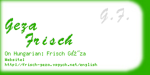 geza frisch business card